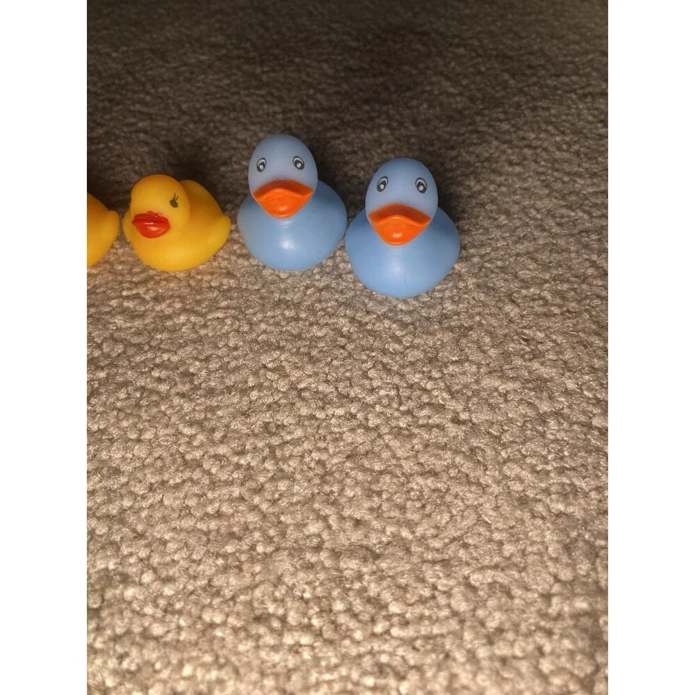 13 Piece Mini Rubber Duck Toy Lot Multi-Color Hearts